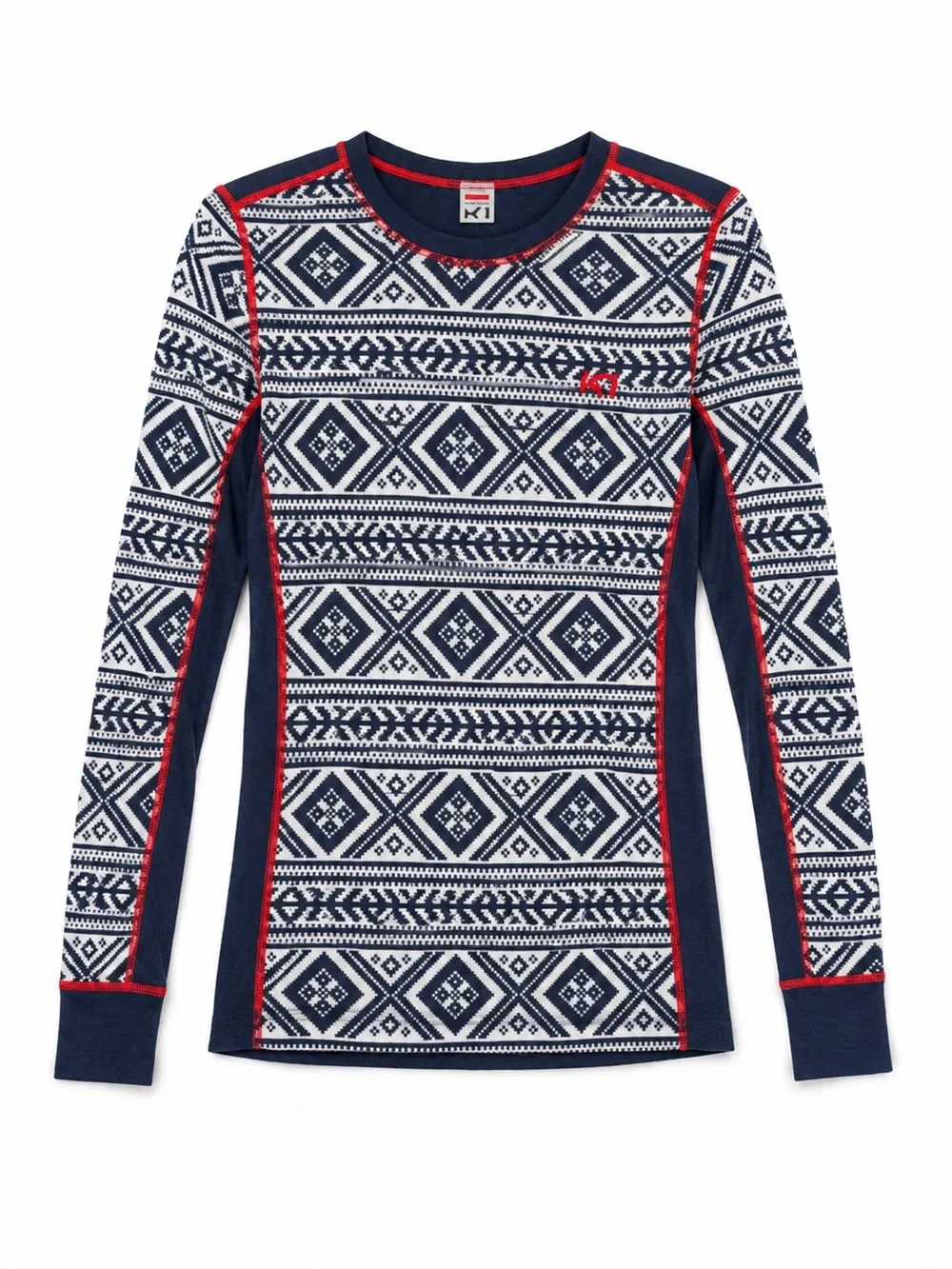 Kari Traa Floke Thermal Baselayer Women M Navy White Nordic Wool Blend